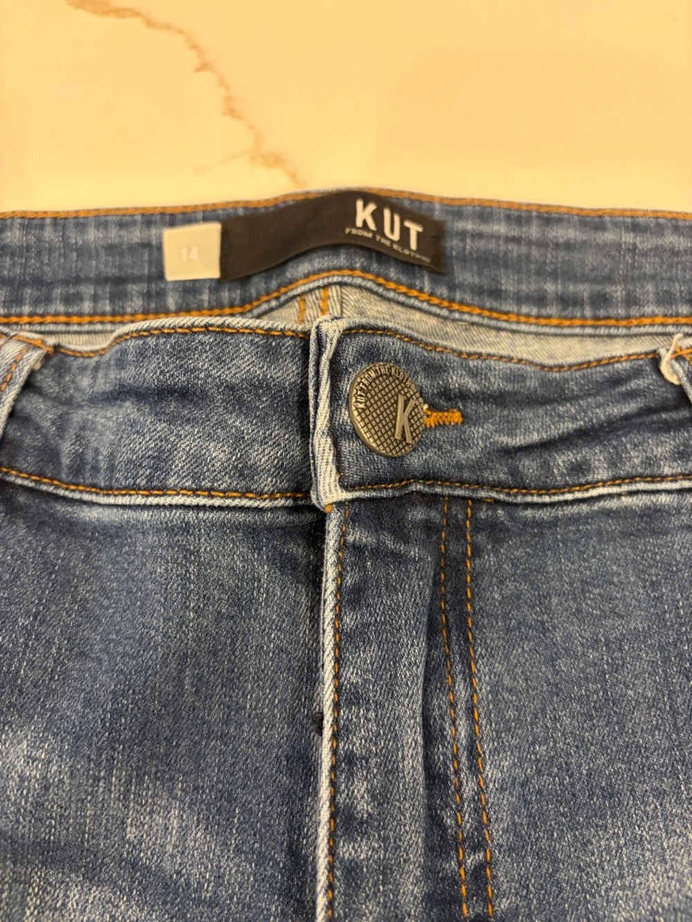 Kut from the Kloth Straight Leg Jeans in Medium Blue - Picture 2 of 5